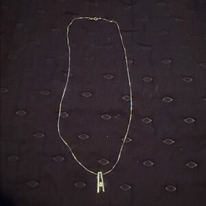 Elegant Silver 14k Necklace with diamond and sapphire accents